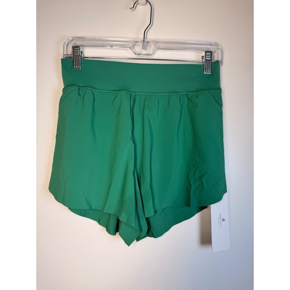 CRZYOGA Sports Shorts Women Medium M Cascadia Green NWT High Rise Running RS39A3
